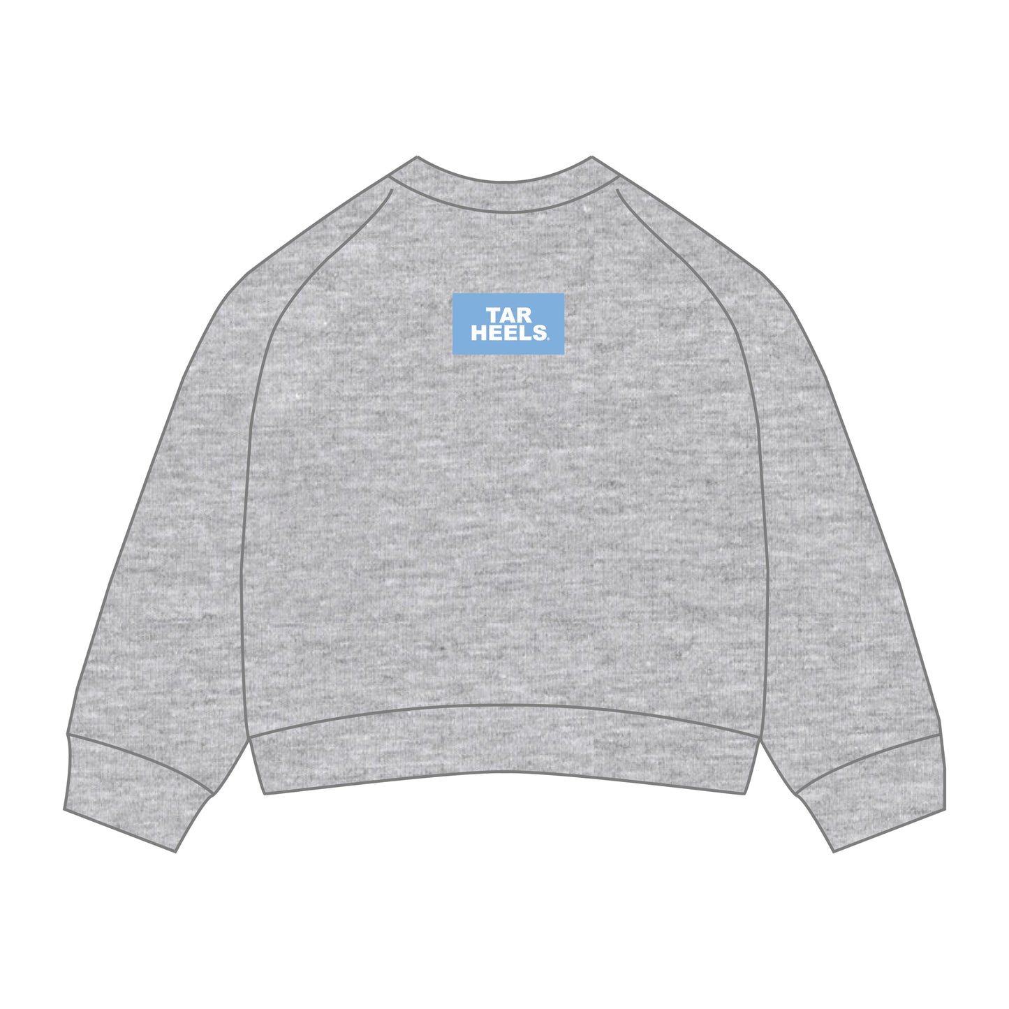 The Ava Airy Crewneck Tar Heels Woven Label | Heather Grey