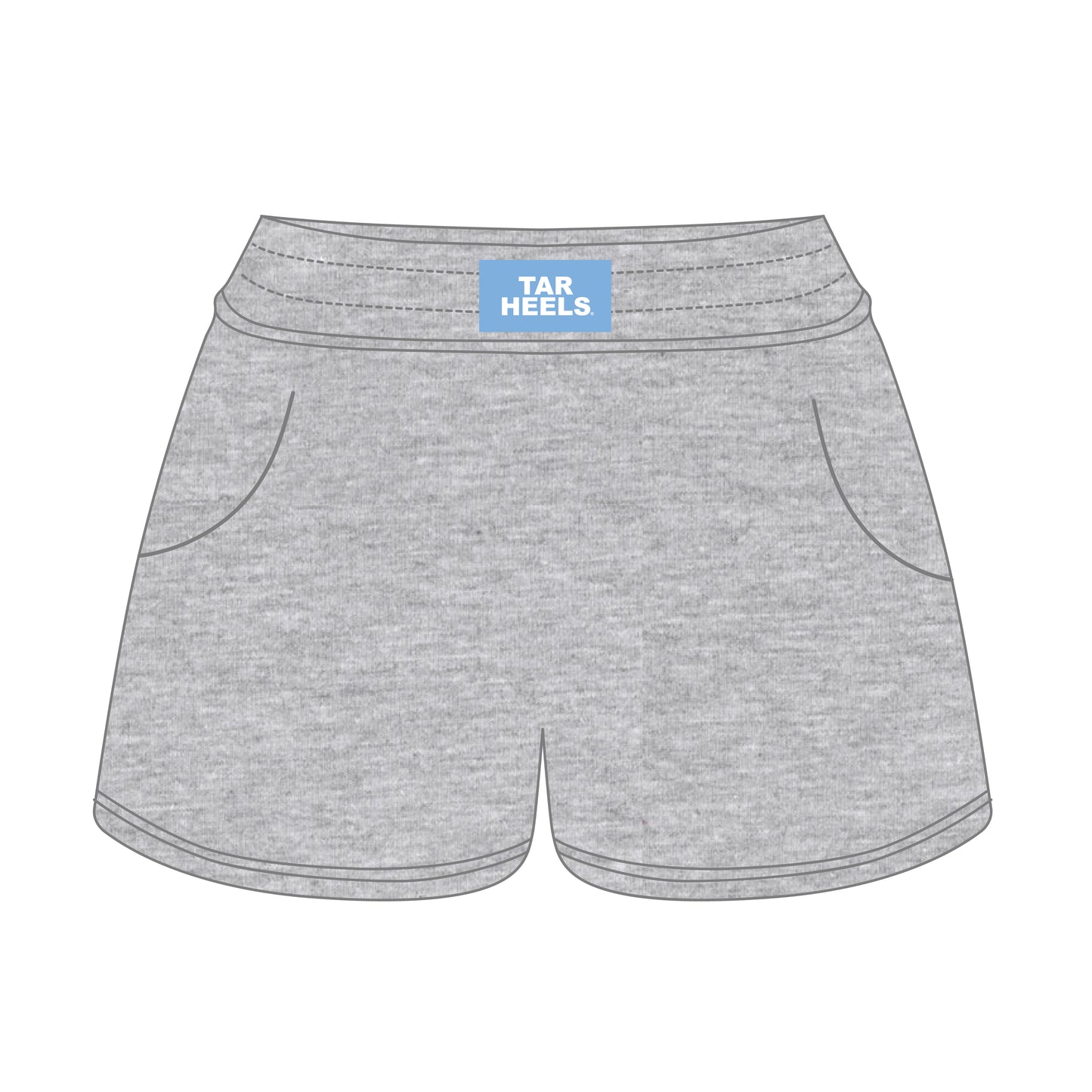 The Ava Airy Shorts Tar Heels Woven Label | Youth Heather Grey
