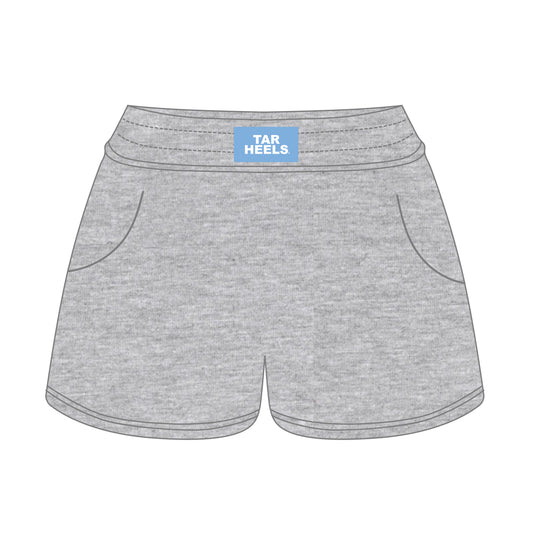 The Ava Airy Shorts Tar Heels Woven Label | Youth Heather Grey