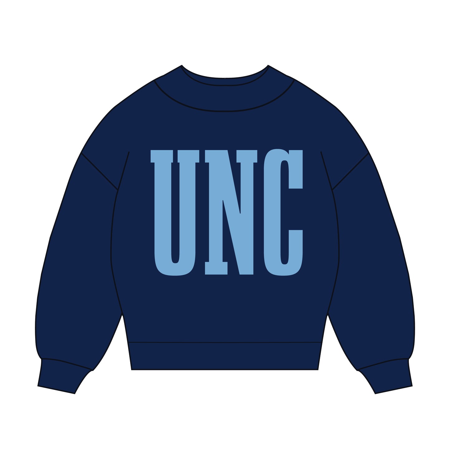 The Madi Varsity Mockneck UNC | Navy