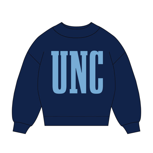The Madi Varsity Mockneck UNC | Navy