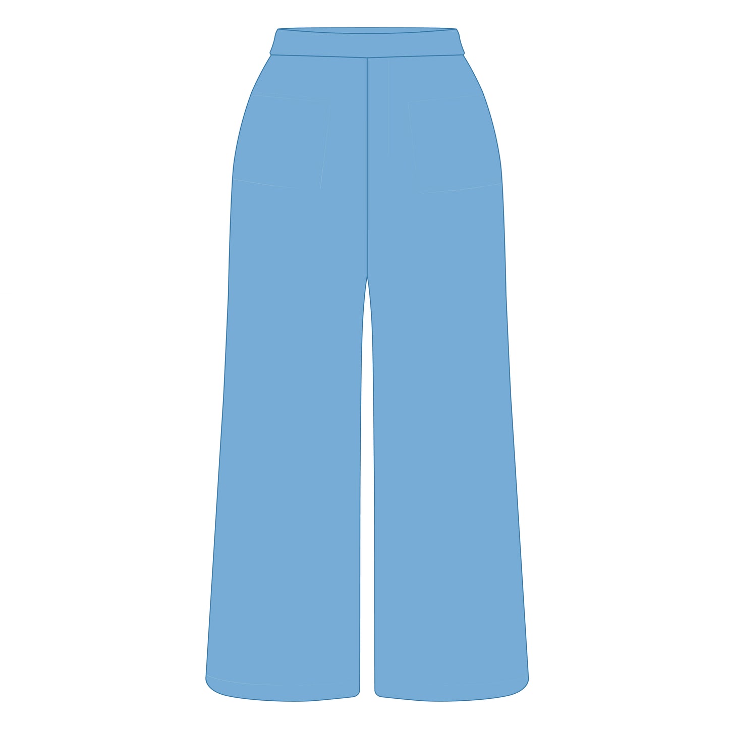 The Ava Airy Pants Tar Heals Woven Label | Carolina Blue