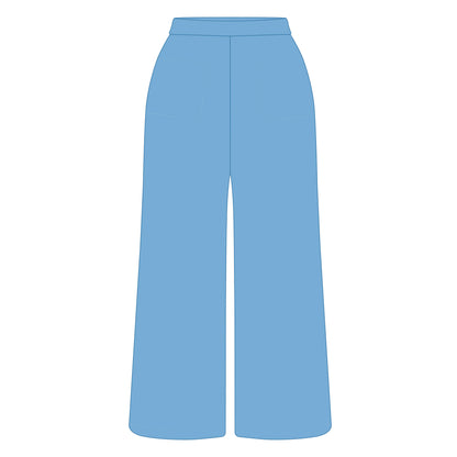 The Ava Airy Pants Tar Heals Woven Label | Youth Carolina Blue