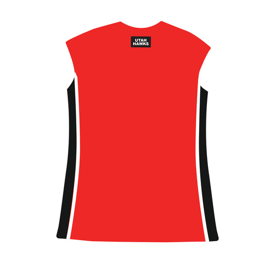 The Campbell Cap Sleeve Utah Hawks Woven Label | Bright Red