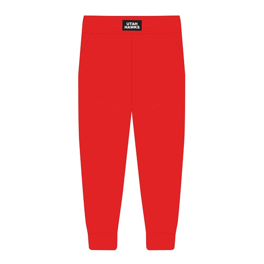 The Becca Joggers Utah Hawks Woven Label | Bright Red