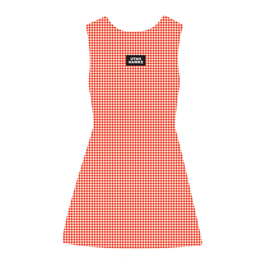 The Grace Gingham Dress Utah Hawks Woven Label | Bright Red