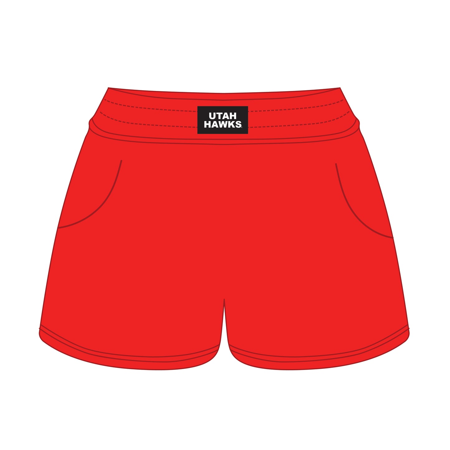 The Ava Airy Shorts Utah Hawks Woven Label | Bright Red