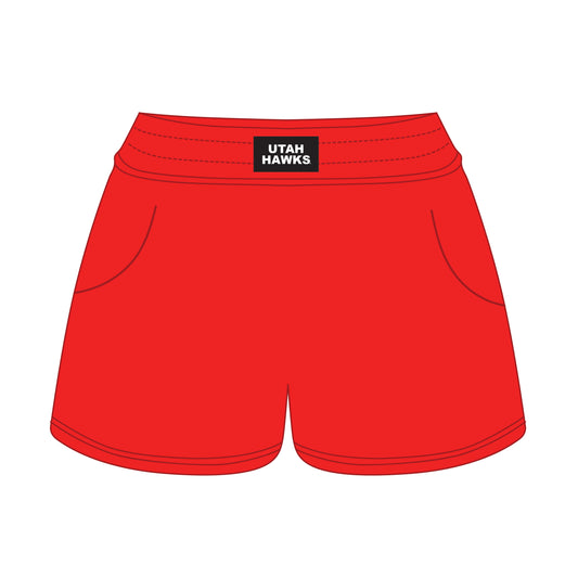The Ava Airy Shorts Utah Hawks Woven Label | Youth Bright Red