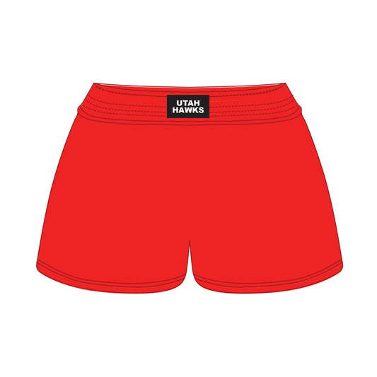 The Liz Nylon Shorts Utah Hawks Woven Label | Red