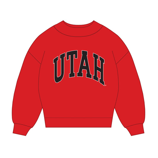 The Madi Classic Mockneck Utah Applique | Red