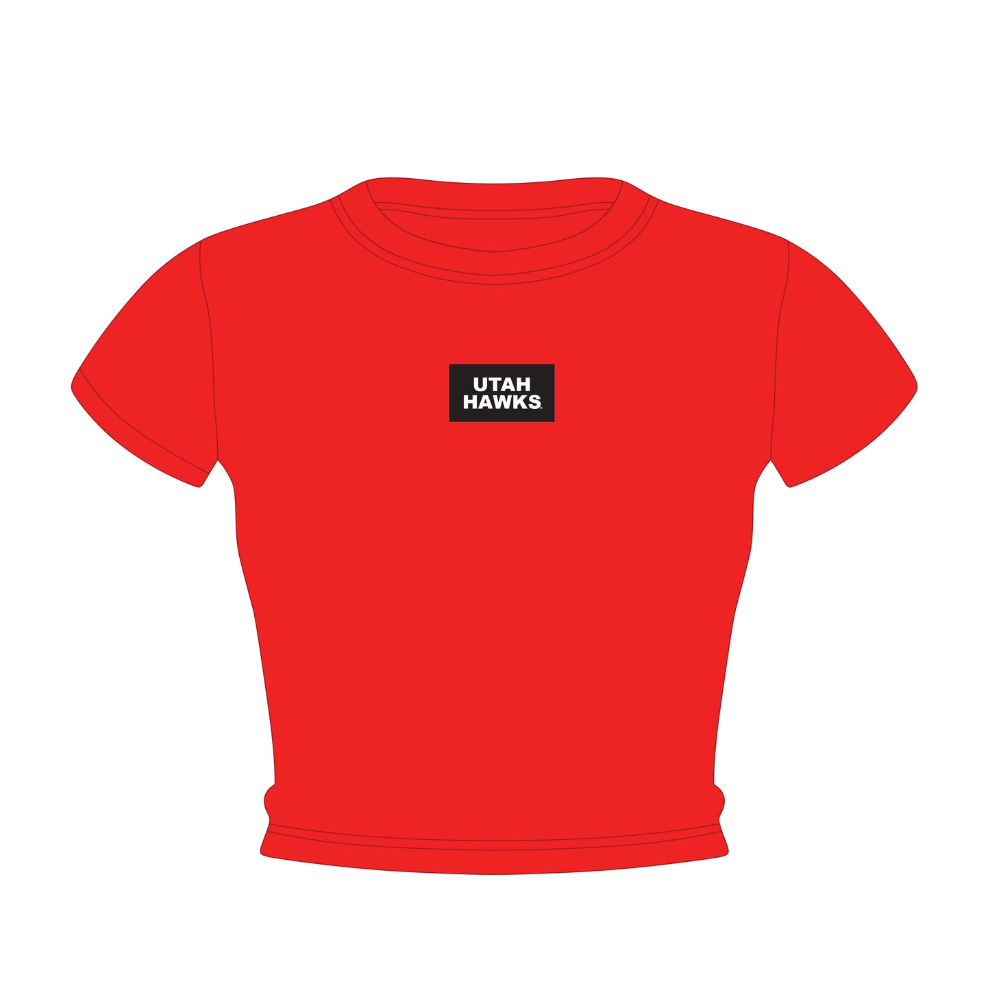 The Raegan Ribbed Baby Tee Utah Hawks Woven Label | Bright Red