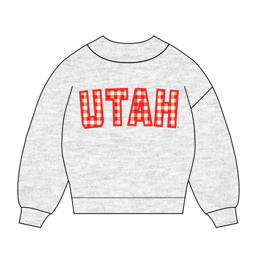 The Mallory Gingham Mockneck Utah | Youth Ash