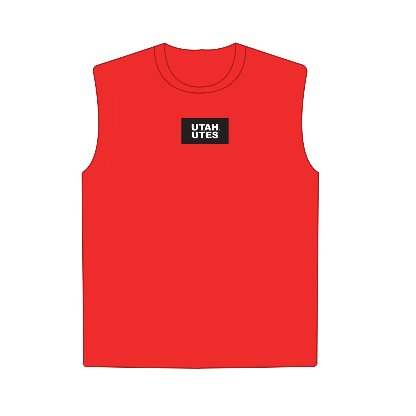 The Anna Active Tank Utah Utes Woven Label | Bright Red