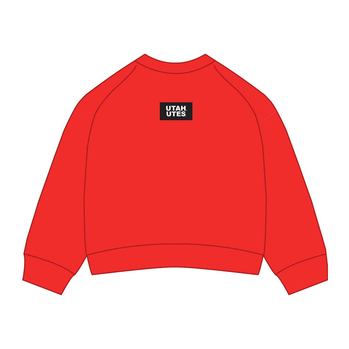 The Ava Airy Crewneck Utah Utes Woven Label | Youth Bright Red