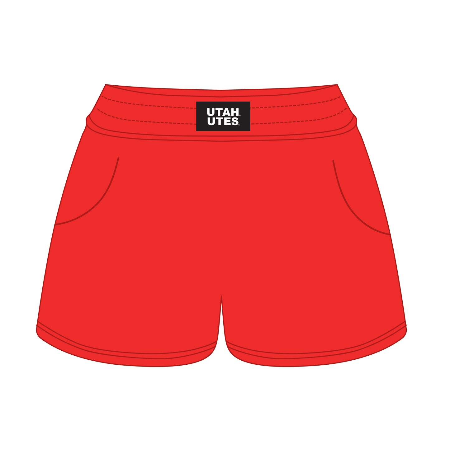 The Ava Airy Shorts Utah Utes Woven Label | Bright Red