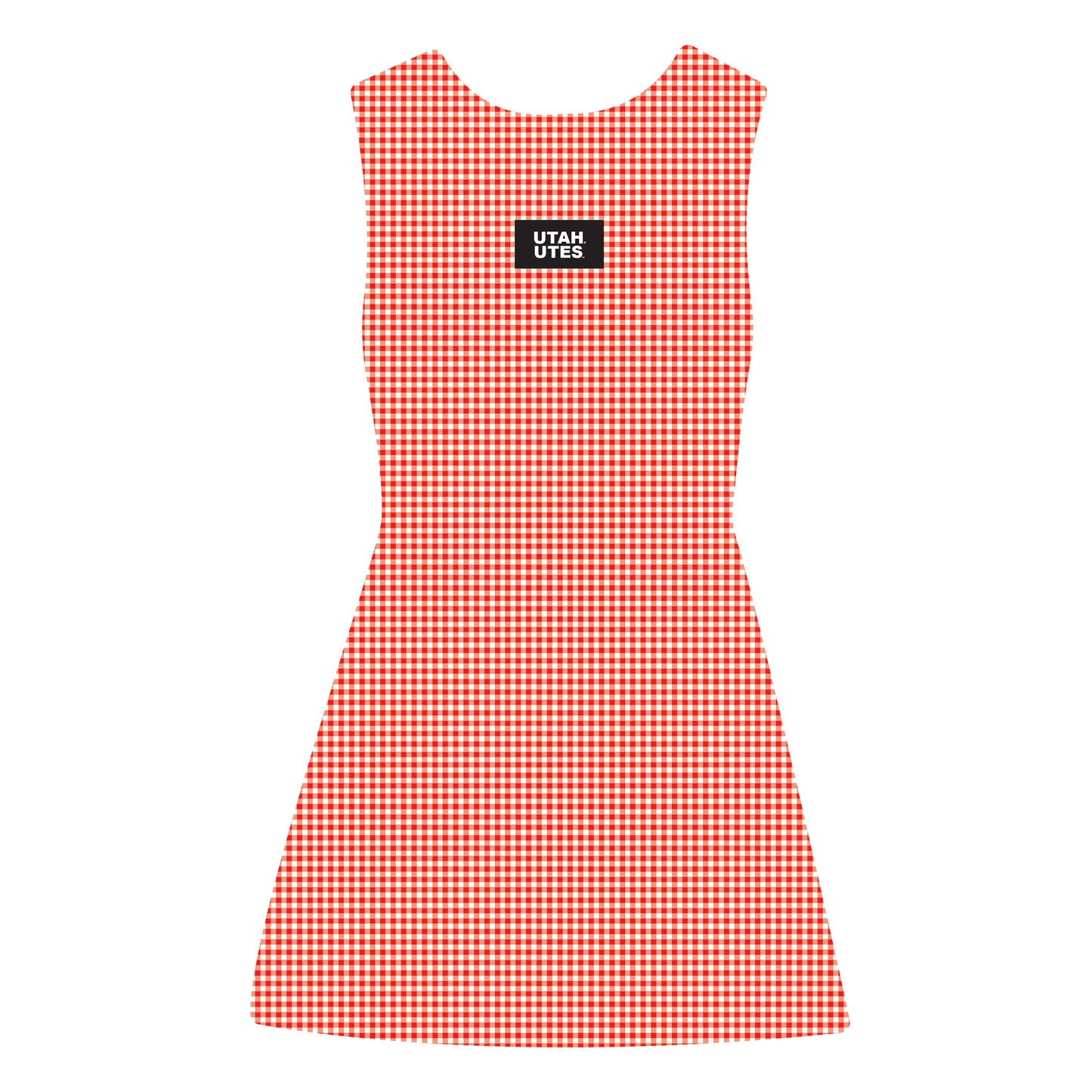 The Grace Gingham Dress Utah Utes Woven Label | Bright Red
