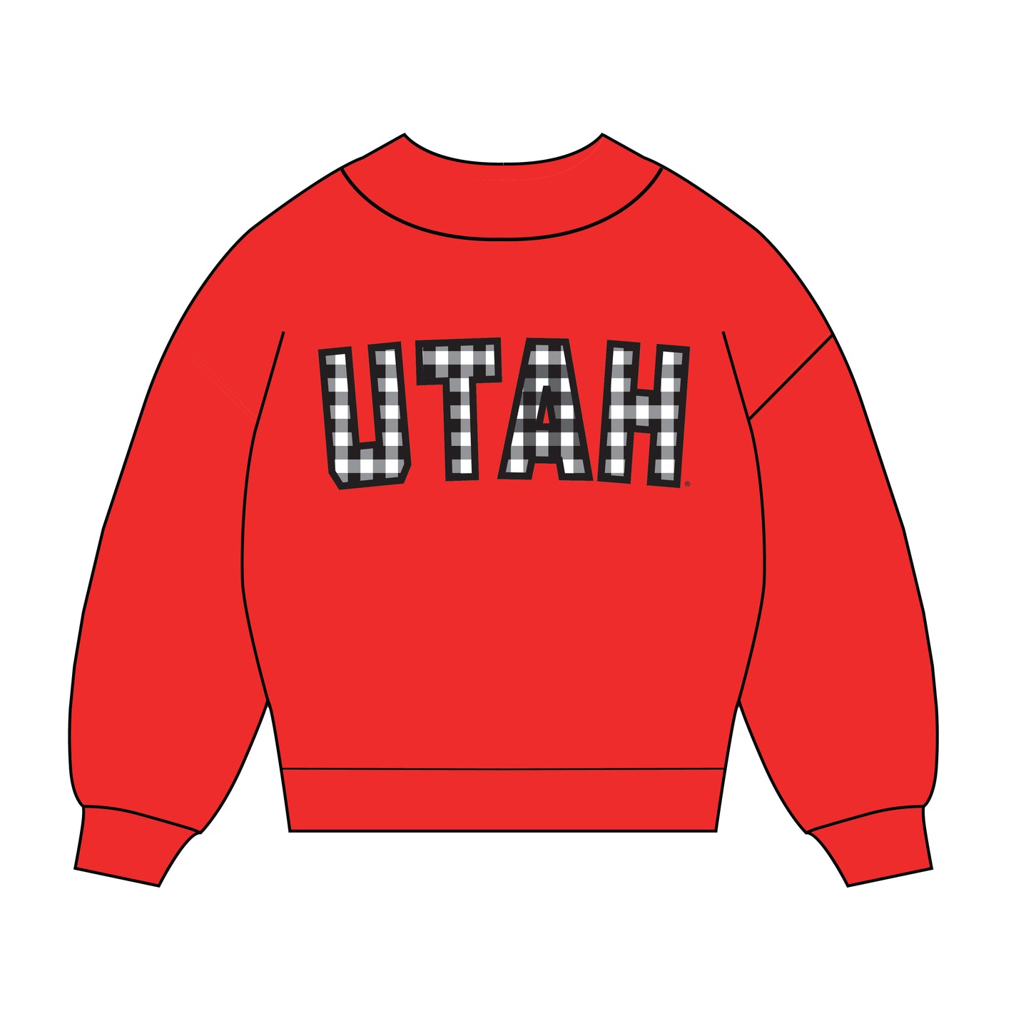 The Mallory Gingham Mockneck Utah | Bright Red