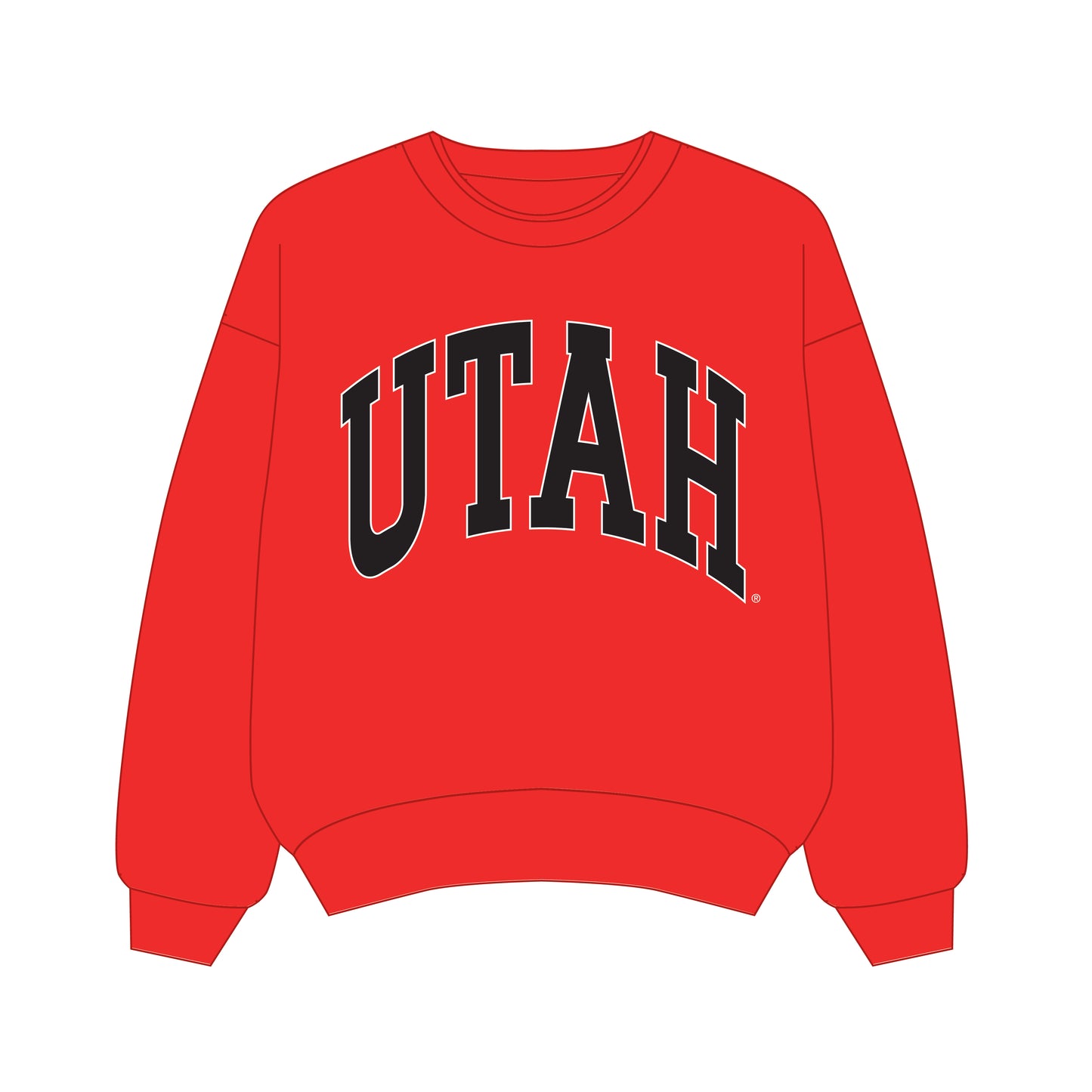 The Olivia Oversized Crewneck Utah | Bright Red
