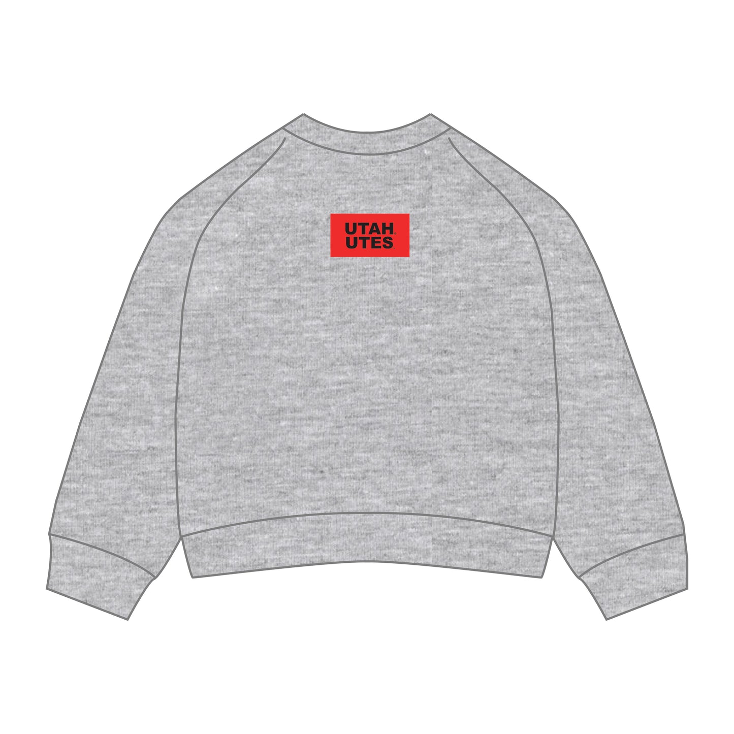 The Ava Airy Crewneck Utah Utes Woven Label | Heather Grey