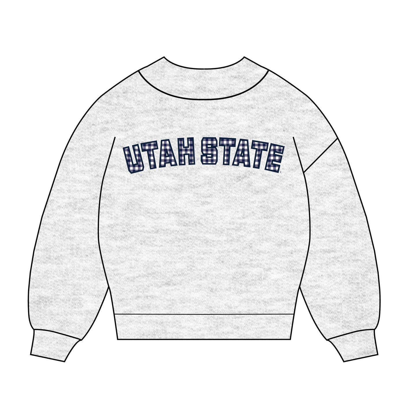 The Mallory Gingham Mockneck Utah State | Ash