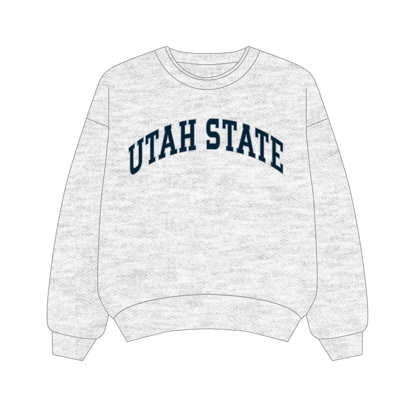 The Olivia Oversized Crewneck Utah State | Ash