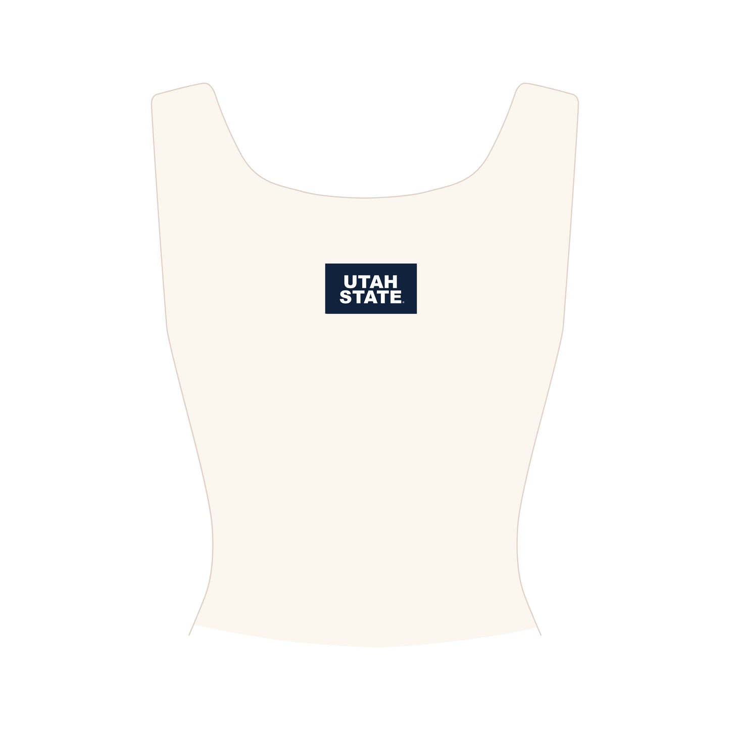 The Alli Ribbed Tank Utah State Woven Label | Bone