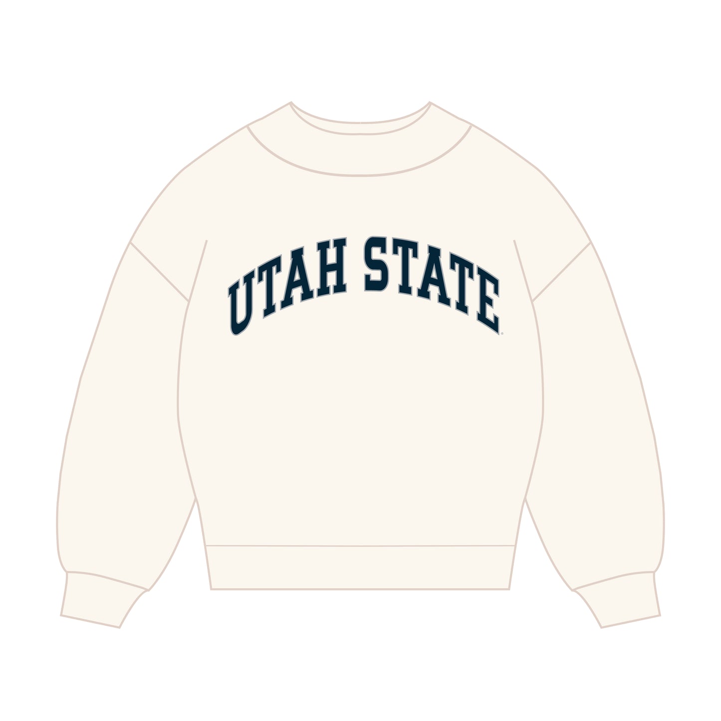 The Madi Classic Mockneck Utah State Applique | Youth Bone