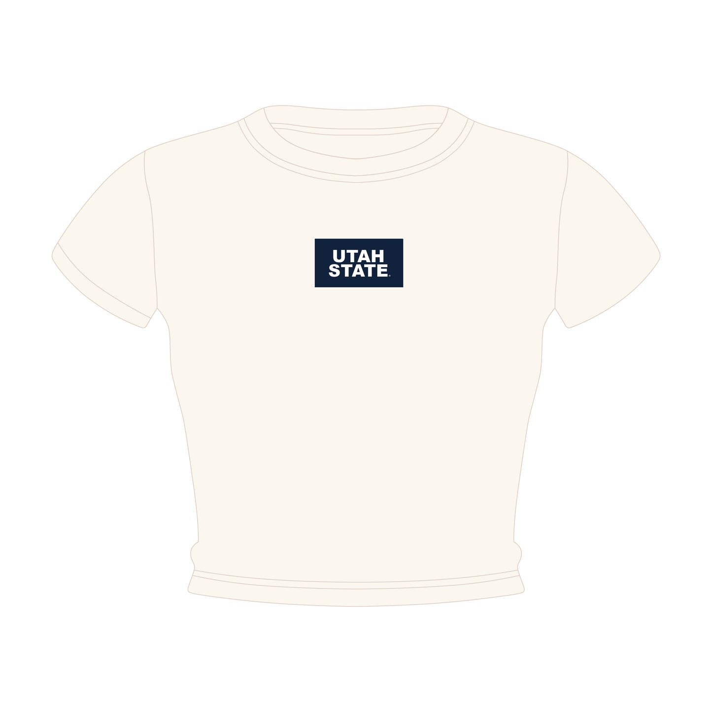 The Raegan Ribbed Baby Tee Utah State Woven Label | Youth Bone