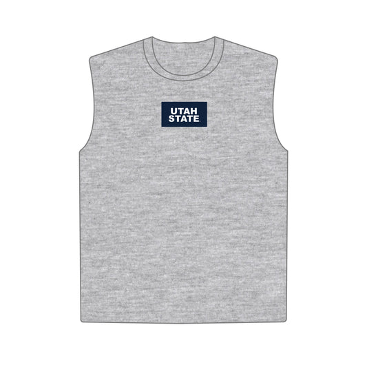 The Anna Active Tank Utah State Woven Label | Heather Grey