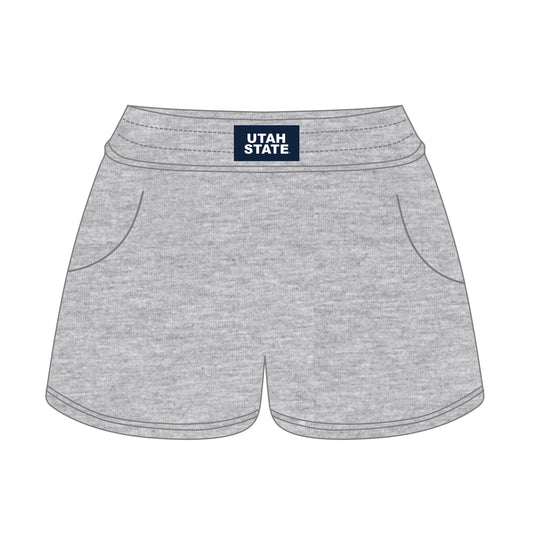 The Ava Airy Shorts Utah State Woven Label | Heather Grey