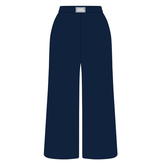 The Ava Airy Pants Utah State Woven Label | Navy