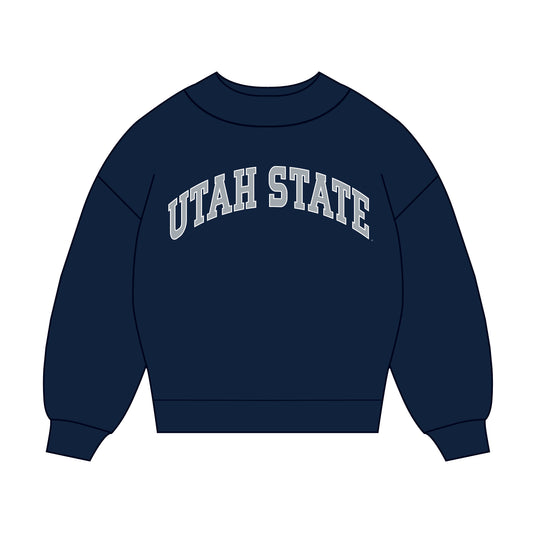 The Madi Classic Mockneck Utah State Applique | Navy