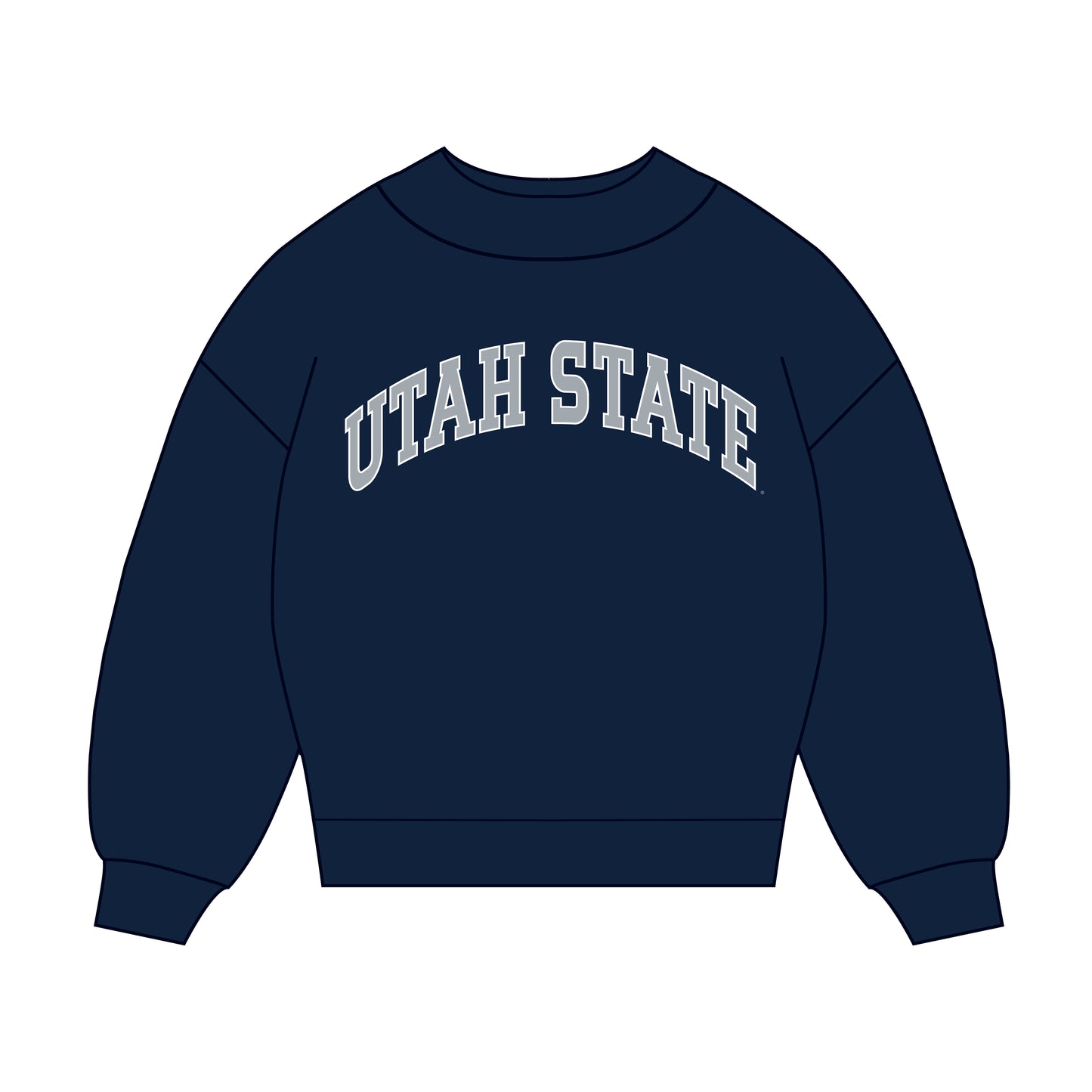 The Madi Classic Mockneck Utah State Applique | Youth Navy