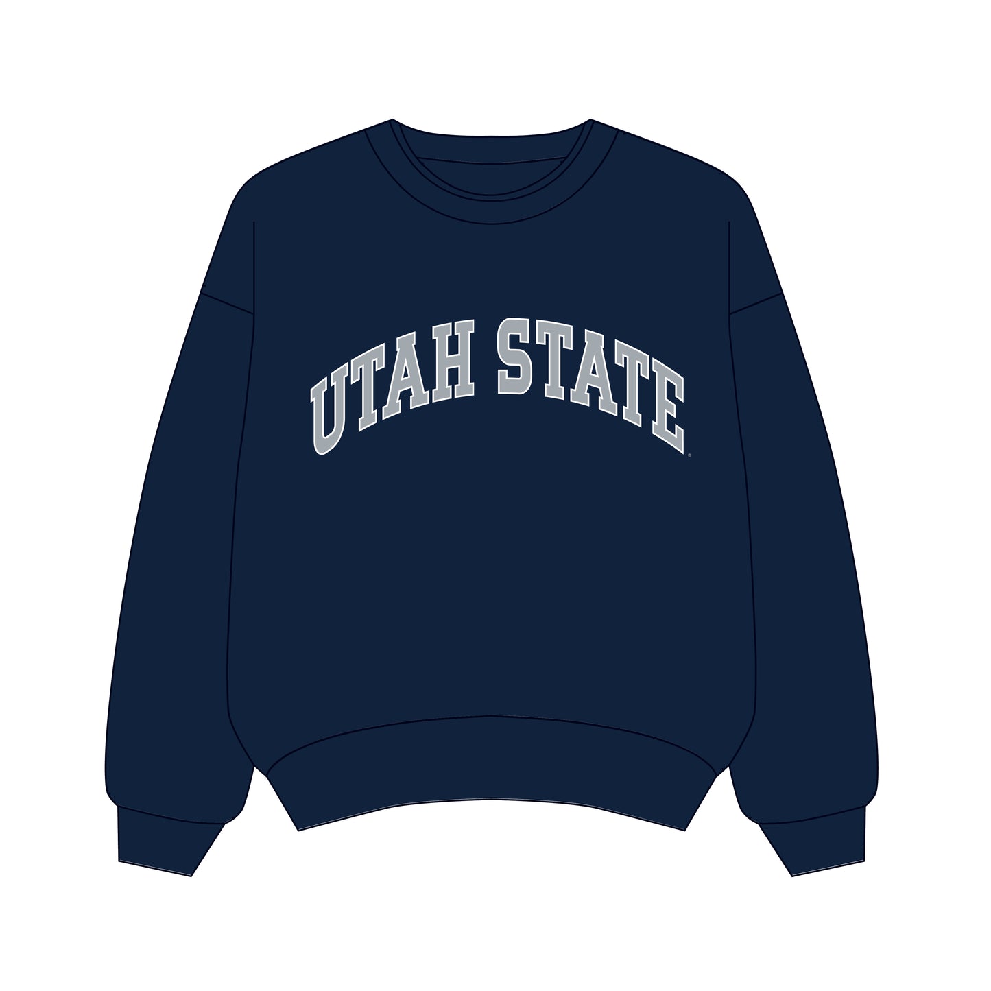 The Olivia Oversized Crewneck Utah State | Youth Navy