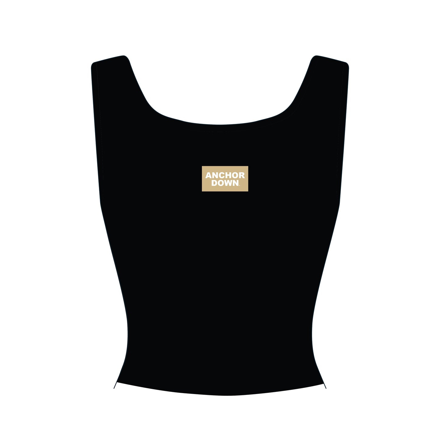The Alli Ribbed Tank Anchor Down Woven Label | Black