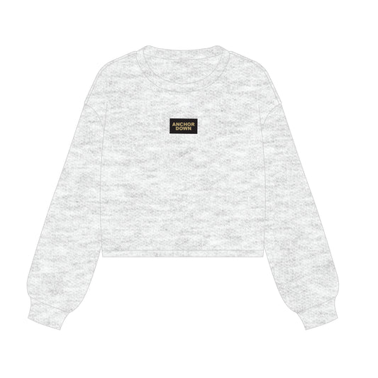 The Becca Boxy Crewneck Anchor Down Woven Label | Ash