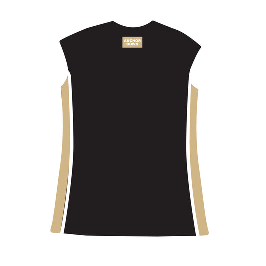 The Campbell Cap Sleeve Anchor Down Woven Label | Black