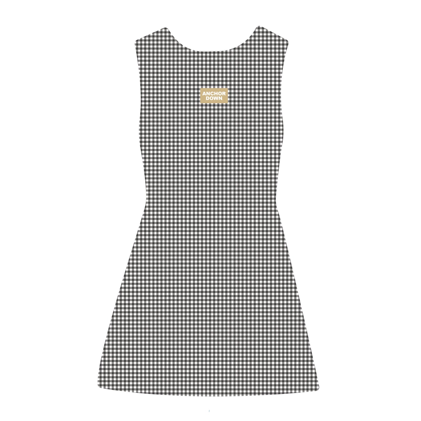 The Grace Gingham Dress Anchor Down Woven Label | Black