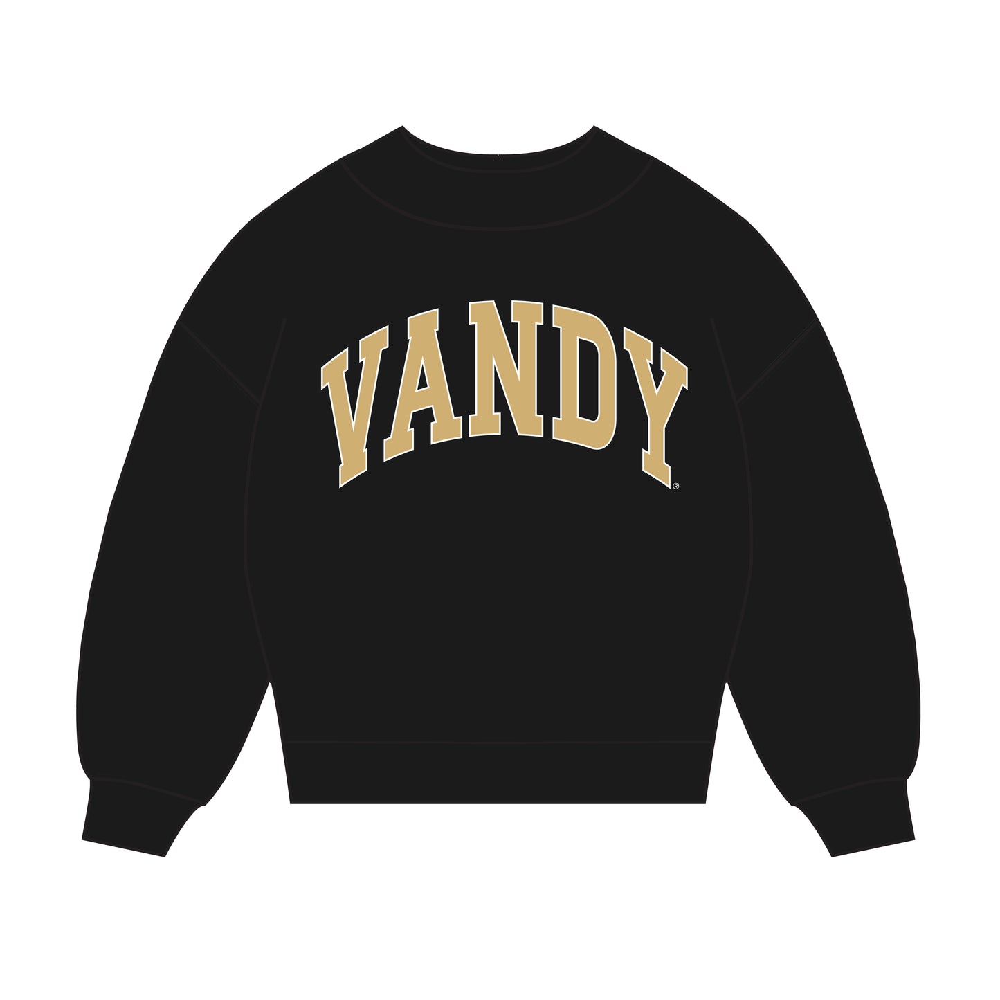 The Madi Classic Mockneck Vandy Applique | Youth Black