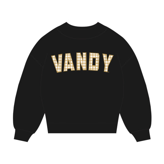 The Mallory Gingham Mockneck Vanderbilt | Black
