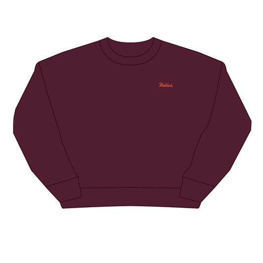 The Brooke Solid Crewneck Virginia Tech | Maroon
