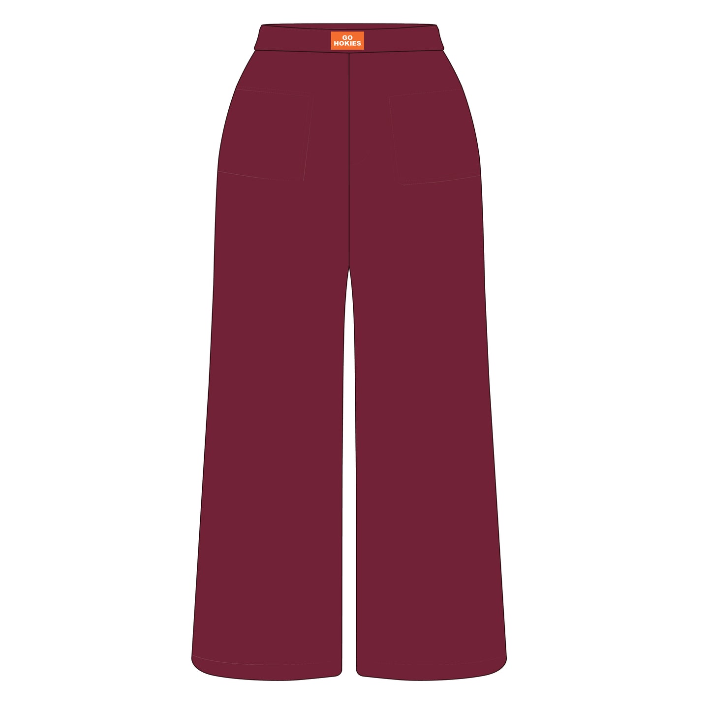 The Ava Airy Pants Go Hokies Woven Label | Maroon
