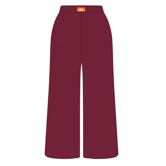The Ava Airy Pants Go Hokies Woven Label | Maroon