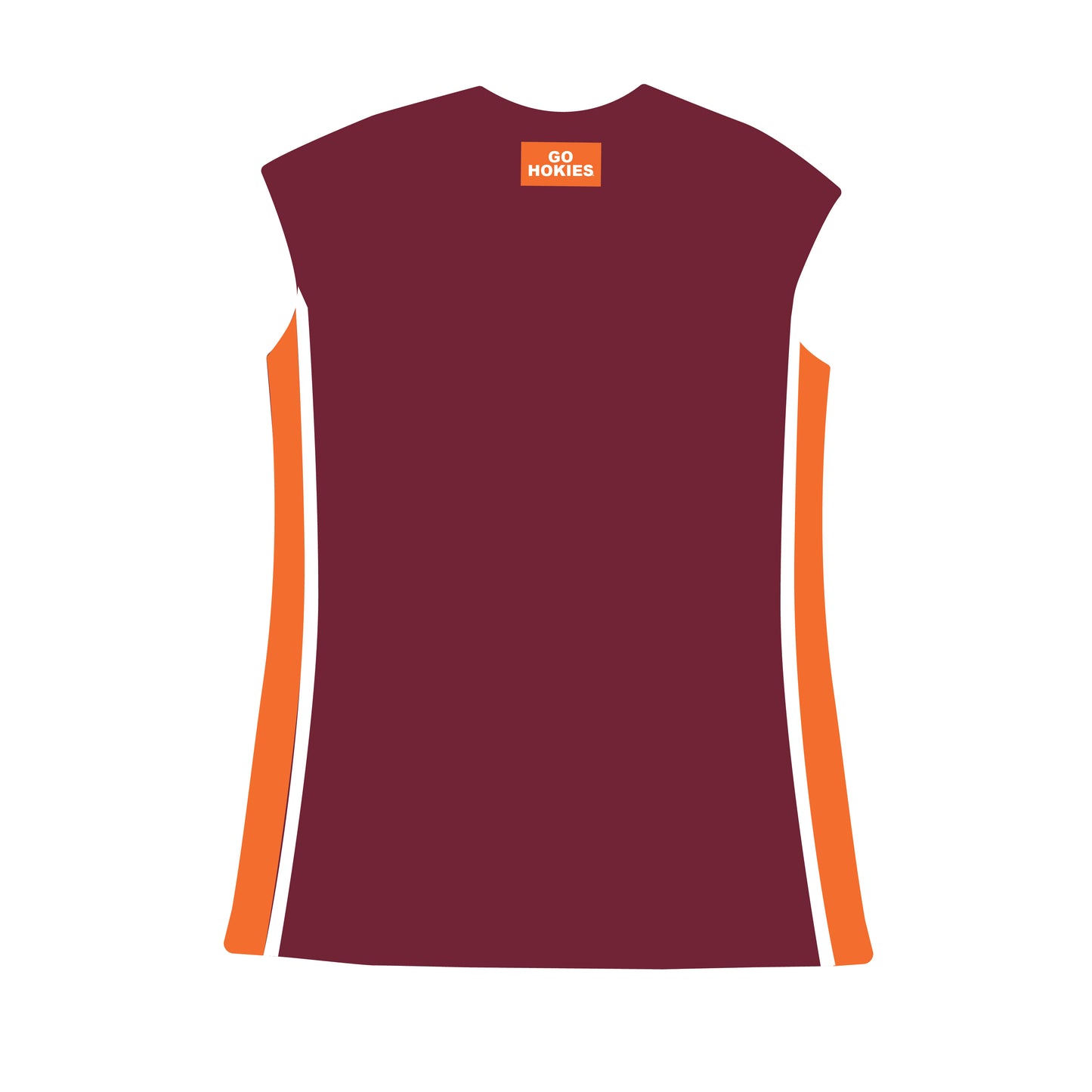 The Campbell Cap Sleeve Go Hokies Woven Label | Maroon