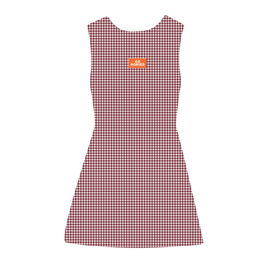 The Grace Gingham Dress Go Hokies Woven Label | Maroon