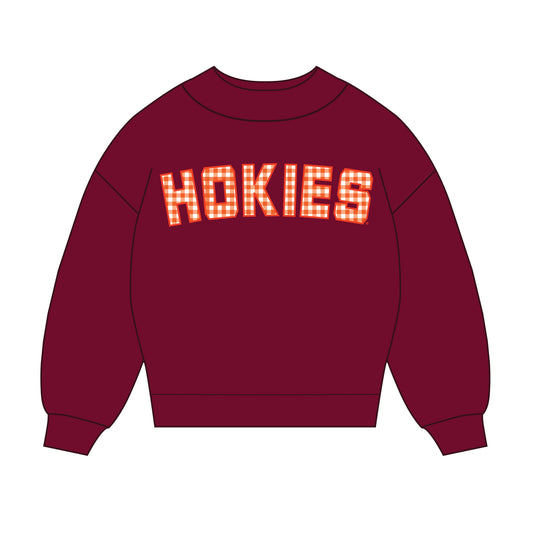 The Mallory Gingham Mockneck Virginia Tech | Maroon