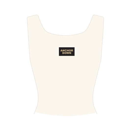 The Alli Ribbed Tank Anchor Down Woven Label | Bone