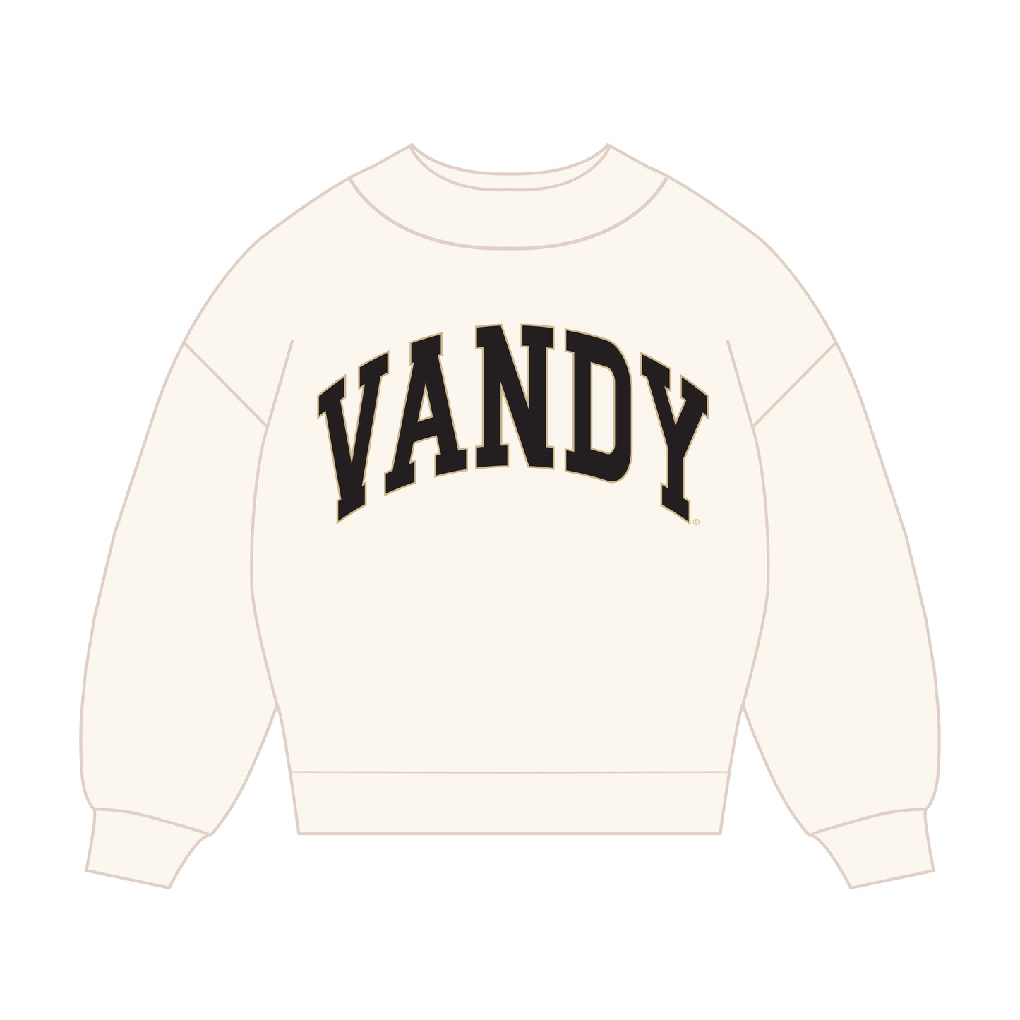 The Madi Classic Mockneck Vandy Applique | Bone