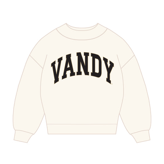The Madi Classic Mockneck Vandy Applique | Bone