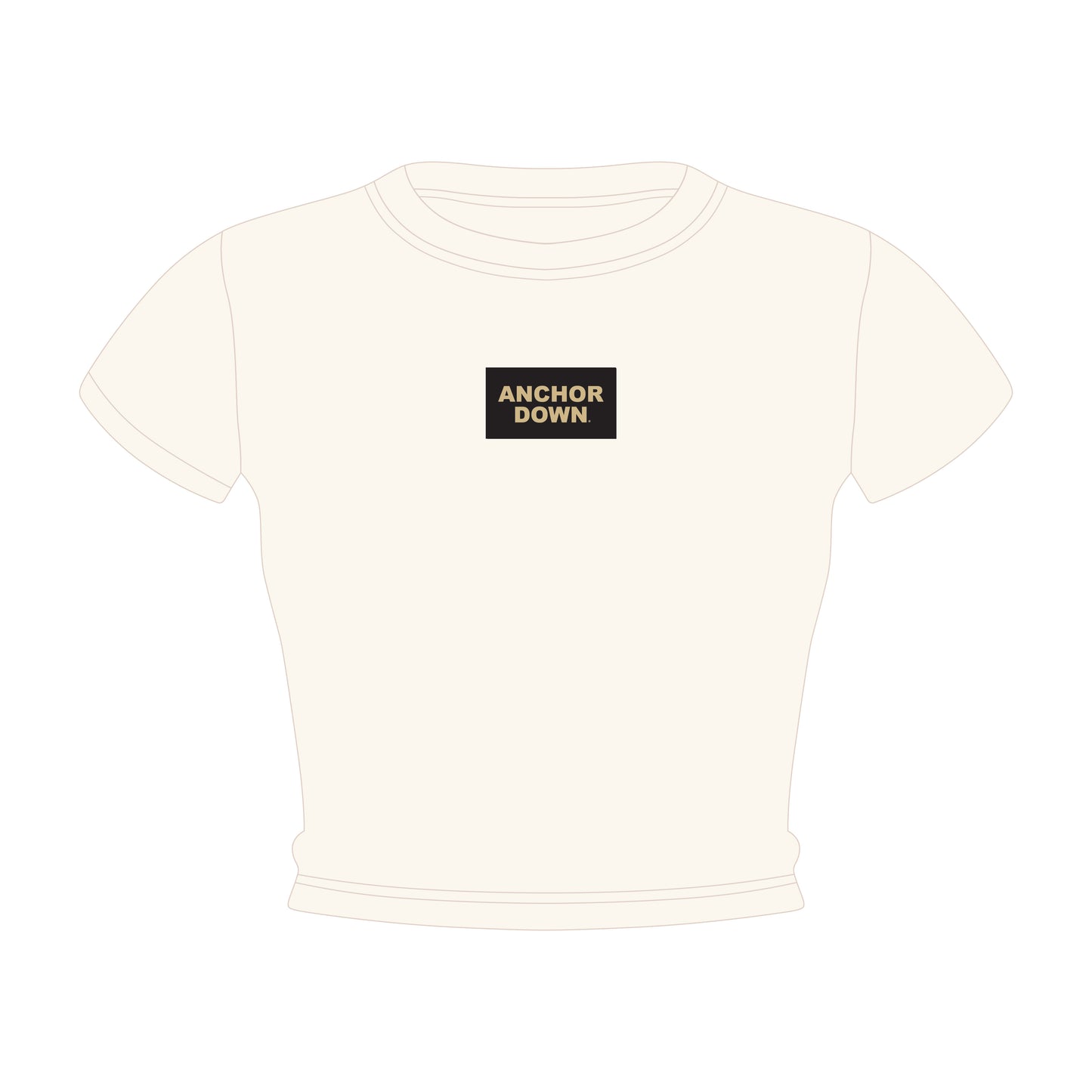 The Raegan Ribbed Baby Tee Anchor Down Woven Label | Bone